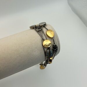 Brighton Mediterranean Bracelet 8" Two-tone Gold Silver Plated 5 Strand Chain